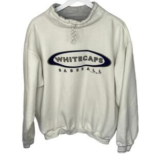 Vintage Whitecaps Baseball Mock Neck Sweatshirt - Adult Size M